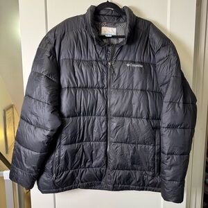 Columbia Men Thermal Coil Omni-Heat Black Puffer Jacket Coat Insulated Ski Snow